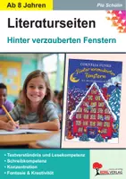 Vorschau - Arbeitsblätter - Hinter verzauberten Fenstern Literaturseiten | Lektürebegleiter, Textarbeit, Kapitelarbeit, Weihnachten, Leseverständnis, Grammatik | Deutsch Grundschule Sekundarstufe Klasse 3-6 Lösungen - Deckblatt