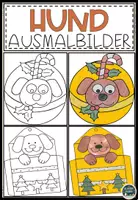Vorschau - Mal- und Bastelvorlagen - Süße Hund Ausmalbilder für Kinder - Deckblatt