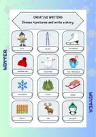 Vista previa - Hojas de trabajo - Creative writing - choose 4 pictures - winter - Portada