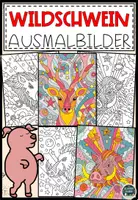 Vorschau - Mal- und Bastelvorlagen - Wildschwein Ausmalbilder für Kinder - Deckblatt