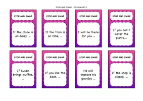 Vista previa - Tarjetas / Manipulativos - Stop and swap - If-clauses type I - página 1