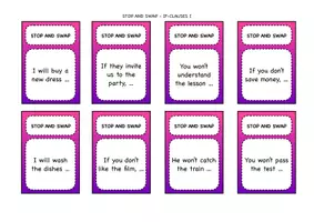 Vista previa - Tarjetas / Manipulativos - Stop and swap - If-clauses type I - página 2
