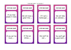 Vista previa - Tarjetas / Manipulativos - Stop and swap - If-clauses type I - página 3