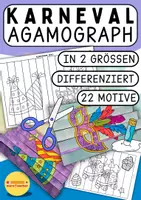Vorschau - Mal- und Bastelvorlagen - 🎭 Agamograph basteln – Fasching & Karneval & Fastnacht | Wechselbild Kunst Grundschule - Deckblatt