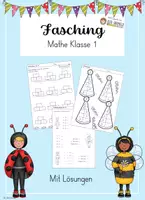 Vorschau - Arbeitsblätter - Faschings - Übungsblätter Klasse 1 | Plus und Minus bis 10 üben - Deckblatt