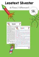 Vorschau - Arbeitsblätter - Lesetext Silvester - Deckblatt