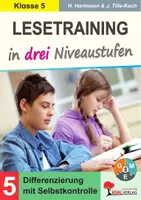 Vorschau - Arbeitsblätter - Lesetraining in drei Niveaustufen Klasse 5 | Sinnerfassendes Lesen, Leseverständnis, Differenzierung, Lesetexte, Leseförderung | Deutsch Sekundarstufe I Förderschule Inklusion Lösungen - Deckblatt