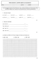 Vorschau - Klassenarbeiten - Mathearbeit Jahrgang 5: Schriftlich addieren und subtrahieren - Seite 1