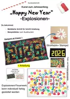 Vorschau - Präsentationen/Tafelbilder - Kunst zum Jahresanfang: "Happy New Year" Explosionen - Deckblatt