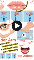 Vorschau - Präsentationen/Tafelbilder - Bewegtes DaZ Grundschul Material – DaZ Spiel Bestimmte Artikel Körperteile f.Smart Board - Deckblatt