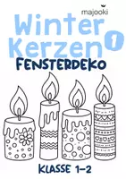 Vorschau - Arbeitsblätter - Winter Kunst Klasse 1 - Winter Kunst Klasse 2 - Kerzen Winter Fenster - Kerzen Fenster - kerzen zum anmalen - Deckblatt