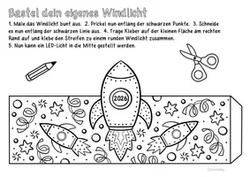 Vorschau - Arbeitsblätter - Neujahr Windlichter zum Prickeln & Basteln - Kunst im Winter 2026 - Seite 1