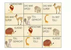 Vorschau - Bildkarten - Tierische Motivations-/Belobigungskärtchen - Seite 3