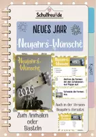 Vorschau - Mal- und Bastelvorlagen - Neujahrs-Wünsche und Vorsätze 2026 Bastelanleitung zu Silvester_Silvestertröte - Deckblatt