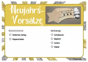 Vorschau - Mal- und Bastelvorlagen - Neujahrs-Wünsche und Vorsätze 2026 Bastelanleitung zu Silvester_Stern - Seite 1