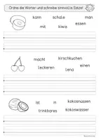 Vorschau - Arbeitsblätter - Einfache Schüttelsätze, Thema Obst und Gemüse, Klasse 2 - Seite 3