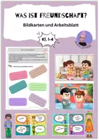 Vorschau - Unterrichtsreihen - Was ist Freundschaft: Bildkarten und Arbeitsblatt - Deckblatt