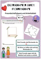 Vorschau - Unterrichtsreihen - Eigenschaften guter Freundschaft: Arbeitsblatt und Freundschaftsbaum - Deckblatt