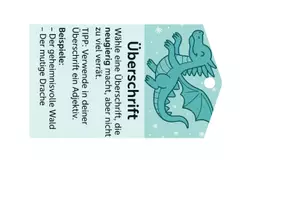 Vorschau - Bildkarten - Aufsatzfächer Aufsatz als Flugreise Wintergeschichte Drache Kl.3/4 - Seite 1