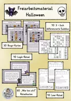 Vorschau - Arbeitsblätter - Freiarbeitsmaterial Halloween - Bingo, Logik-Rätsel und Rätselkarten - Deckblatt