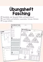 Vorschau - Arbeitsblätter - Arbeitsblätter/ Übungsheft Fasching Deutsch und Mathe Klasse 2 - Deckblatt