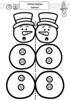 Vorschau - Mal- und Bastelvorlagen - Schneemann basteln – Kunst Klasse 1, 2, Vorschule, Kita, einfache Bilder basteln-Feinmotorik - Seite 2