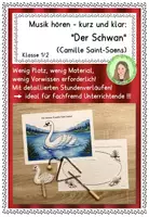 Vorschau - Stundenentwürfe - Musik hören - kurz und klar: Der Schwan (Camille Saint-Saens) - Deckblatt