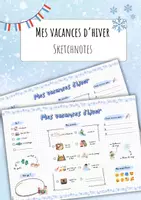 Vorschau - Arbeitsblätter - Mes vacances d'hiver - Sketchnotes - Deckblatt