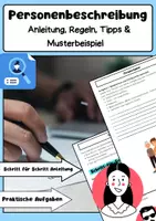 Vorschau - Arbeitsblätter - Personenbeschreibung Deutsch | Merkmale, Charakter, Schreiben - Deckblatt