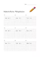 Vorschau - Arbeitsblätter - Halbschriftliche Multiplikation: Übungsblatt und Textaufgabenblatt - Seite 1