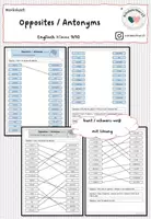 Vorschau - Arbeitsblätter - Worksheet: Opposites / Antonyms (class 9/10) - Deckblatt
