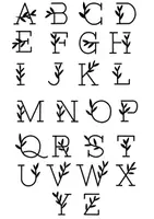 Vorschau - Mal- und Bastelvorlagen - Dekoratives Alphabet mit Blättern (kostenlos) - Seite 1