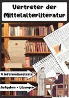 Vorschau - Arbeitsblätter - Vertreter der Mittelalterliteratur: Zentrale Autoren, Textformen und Themen - Deckblatt