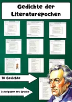 Vorschau - Arbeitsblätter - Gedichte der Literaturepochen: 10 Gedicht zum analysieren - Deckblatt
