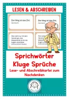 Vorschau - Arbeitsblätter - Sprichwörter und kluge Sprüche. Kartei - Deckblatt