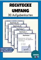 Vorschau - Stationenlernen - Rechteck: Umfang berechnen 30 Aufgabenkarten - Deckblatt