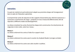 Aperçu - Jeux - Hiver: Cartes de séquence - Construire un bonhomme de neige - Page 1