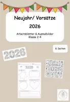 Vorschau - Arbeitsblätter - 2026 - Neujahr/ Vorsätze/ Ausmalbilder - Deckblatt