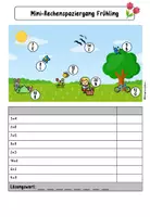 Vorschau - Arbeitsblätter - Mini-Rechenspaziergang - Frühling - Seite 1