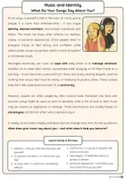 Vorschau - Arbeitsblätter - Music & Identity – Lesetext + Bildinterpretation (Englisch, Klasse 9/10) - Seite 1
