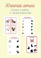 anteprima - Flashcard - 30 animali comuni: flash cards e associazioni - Pagina di copertina