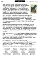 Vorschau - Arbeitsblätter - Geld& Neid | Lückentext | Ethik | Gesellschaft & Verantwortung - Seite 1