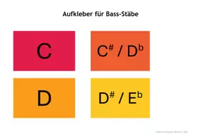 Vorschau - Mal- und Bastelvorlagen - Tonkarten in Boomwhacker Farben & Übersicht chromatische Tonleiter (Farben) / Hilfe fürs Klassenmusizieren - Seite 1