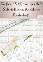 Vorschau - Arbeitsblätter - XL Übungsheft: Schriftliche Addition, Großes, 45 (!) -seitiges Förderheft - Deckblatt