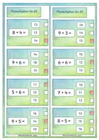 Vorschau - Fördermaterial/Inklusion - Addition bis 20 mit ZÜ - Klammerkarten - Deckblatt