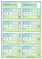 Vorschau - Fördermaterial/Inklusion - Addition bis 20 mit ZÜ - Klammerkarten - Seite 2