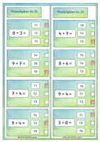 Vorschau - Fördermaterial/Inklusion - Addition bis 20 mit ZÜ - Klammerkarten - Seite 3