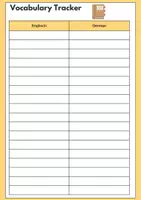 Vorschau - Arbeitsblätter - Vokabel Tracker (Vokabelblatt- Vorlage) - Seite 1