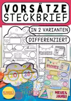 Vorschau - Arbeitsblätter - 🎆 Steckbrief zum Falten | Neujahr & Neujahrsvorsätze | Klasse 4–7 - in 2 Varianten #silvesterknaller25 - Deckblatt