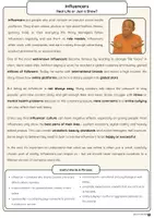 Vorschau - Arbeitsblätter - Influencers – Lesetext + Schreibaufgabe (Englisch, Klasse 9/10) - Seite 1